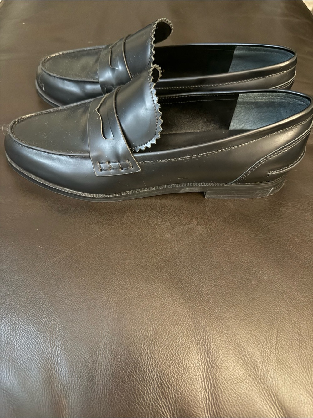 Marc Fisher Black Leather Penny Loafers